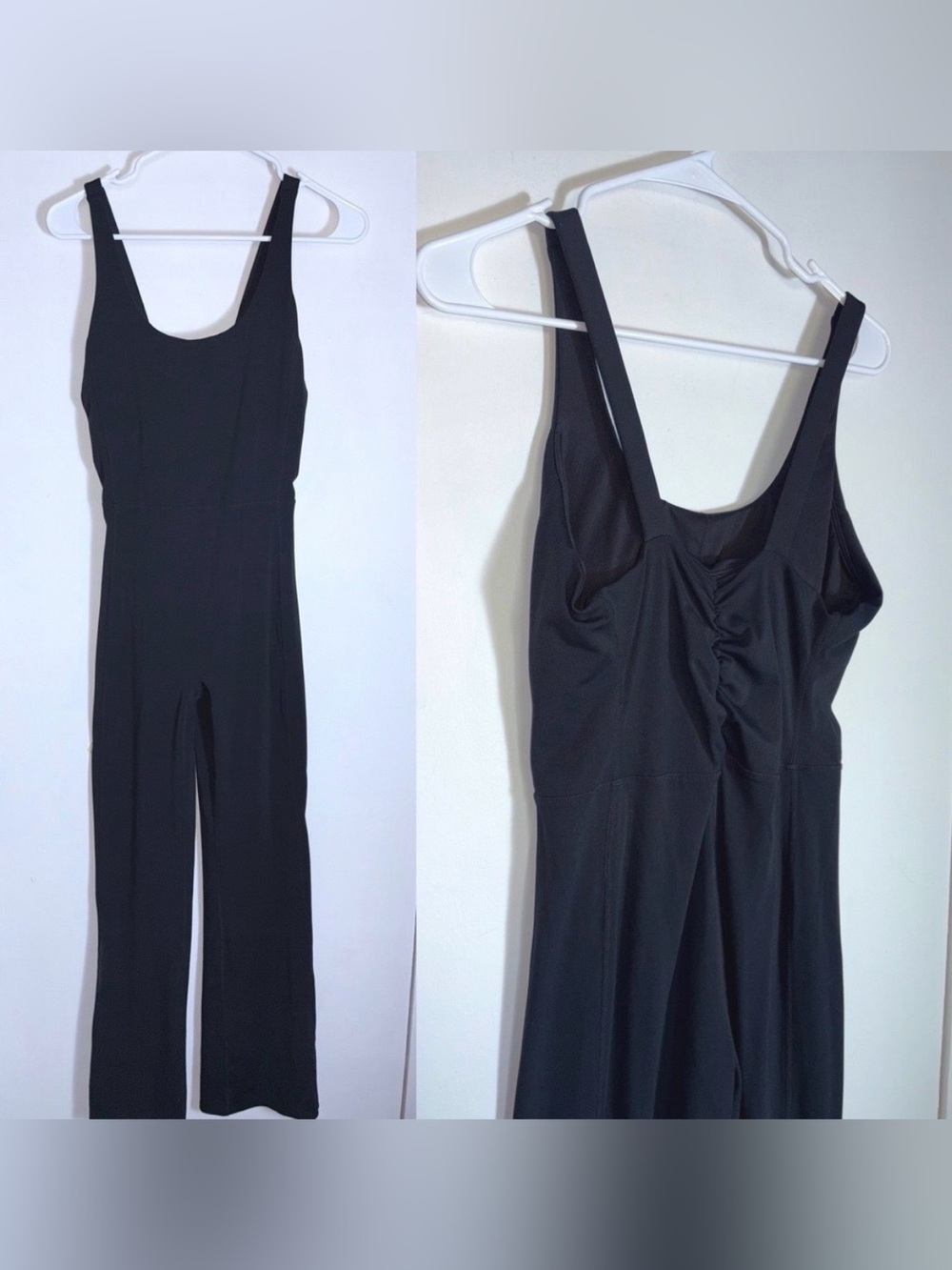Sage Collective Jumpsuit Size M Black Ruched Back Sleeveless Athletic Unitard